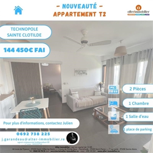 t2 à la vente -   97490  SAINTE CLOTILDE, surface 43 m2 vente t2 - UBI411689669